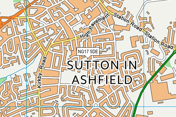 NG17 5DE map - OS VectorMap District (Ordnance Survey)