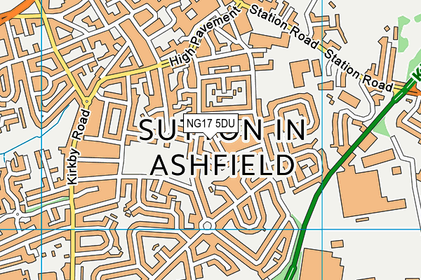 NG17 5DU map - OS VectorMap District (Ordnance Survey)