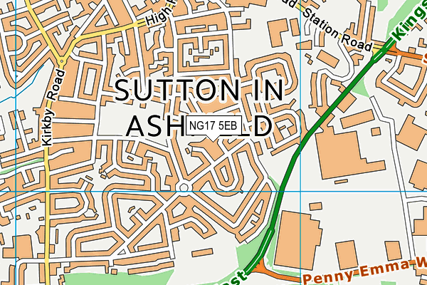 NG17 5EB map - OS VectorMap District (Ordnance Survey)