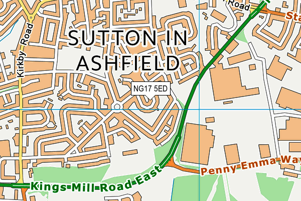 NG17 5ED map - OS VectorMap District (Ordnance Survey)