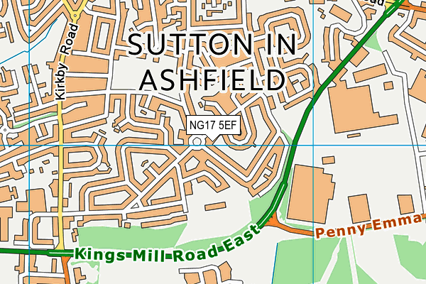 NG17 5EF map - OS VectorMap District (Ordnance Survey)