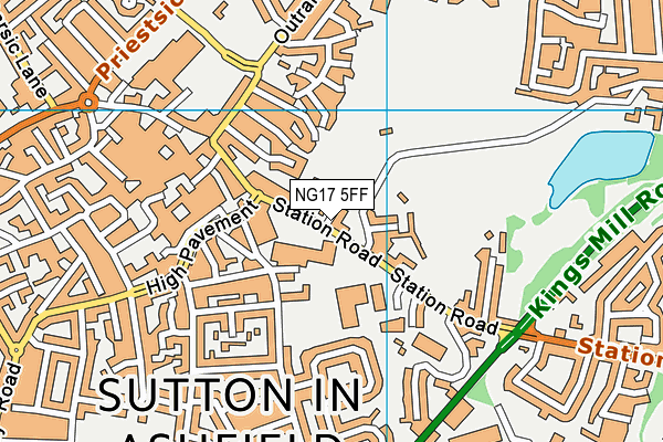 NG17 5FF map - OS VectorMap District (Ordnance Survey)