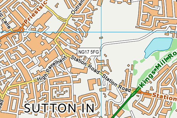 NG17 5FG map - OS VectorMap District (Ordnance Survey)