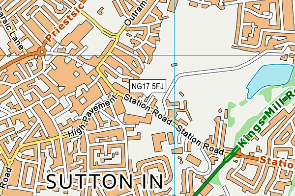 Croft Primary School map (NG17 5FJ) - OS VectorMap District (Ordnance Survey)
