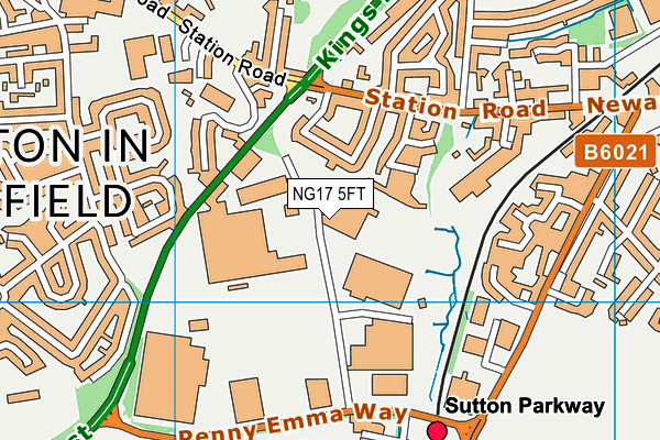 NG17 5FT map - OS VectorMap District (Ordnance Survey)