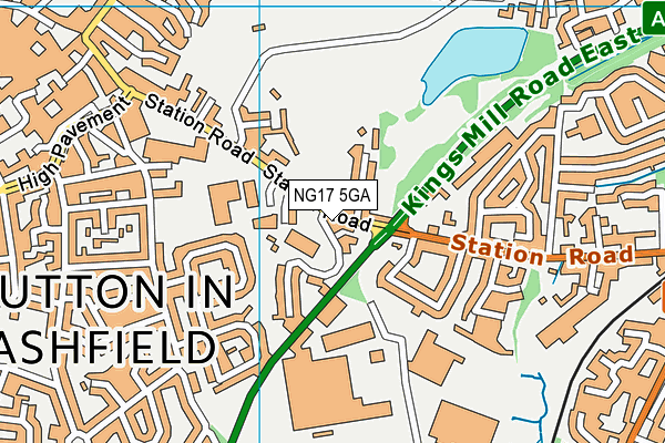 NG17 5GA map - OS VectorMap District (Ordnance Survey)