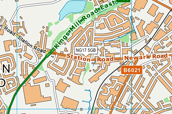 NG17 5GB map - OS VectorMap District (Ordnance Survey)