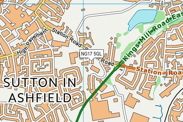 NG17 5GL map - OS VectorMap District (Ordnance Survey)