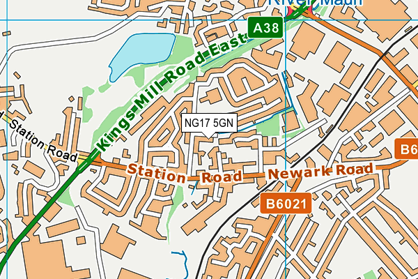 NG17 5GN map - OS VectorMap District (Ordnance Survey)