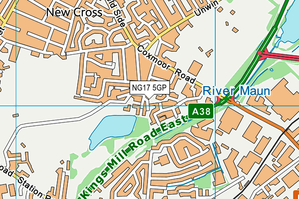 NG17 5GP map - OS VectorMap District (Ordnance Survey)