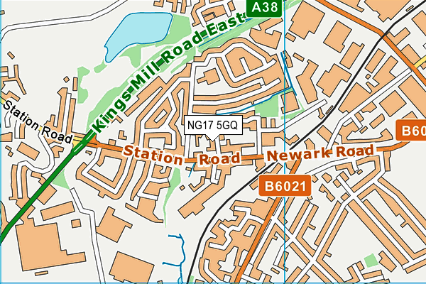 NG17 5GQ map - OS VectorMap District (Ordnance Survey)