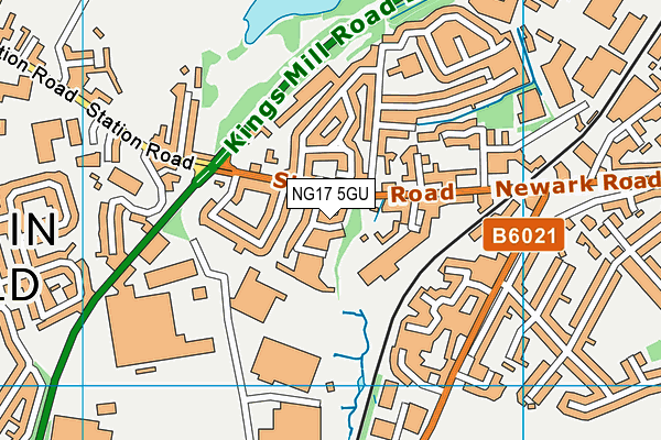 NG17 5GU map - OS VectorMap District (Ordnance Survey)