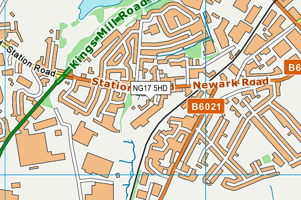 NG17 5HD map - OS VectorMap District (Ordnance Survey)