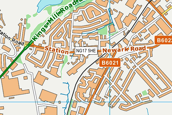 NG17 5HE map - OS VectorMap District (Ordnance Survey)