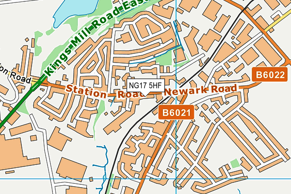 NG17 5HF map - OS VectorMap District (Ordnance Survey)