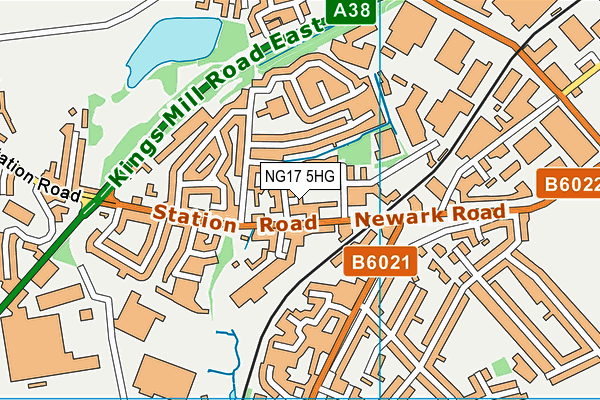 NG17 5HG map - OS VectorMap District (Ordnance Survey)