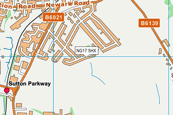 NG17 5HX map - OS VectorMap District (Ordnance Survey)