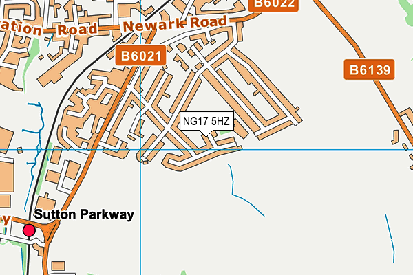 NG17 5HZ map - OS VectorMap District (Ordnance Survey)
