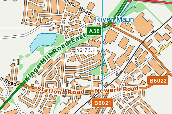 NG17 5JH map - OS VectorMap District (Ordnance Survey)