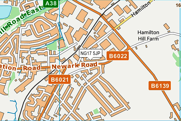 NG17 5JP map - OS VectorMap District (Ordnance Survey)