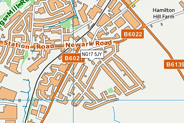 NG17 5JY map - OS VectorMap District (Ordnance Survey)