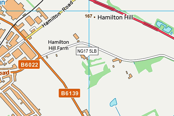 NG17 5LB map - OS VectorMap District (Ordnance Survey)