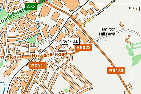 NG17 5LE map - OS VectorMap District (Ordnance Survey)