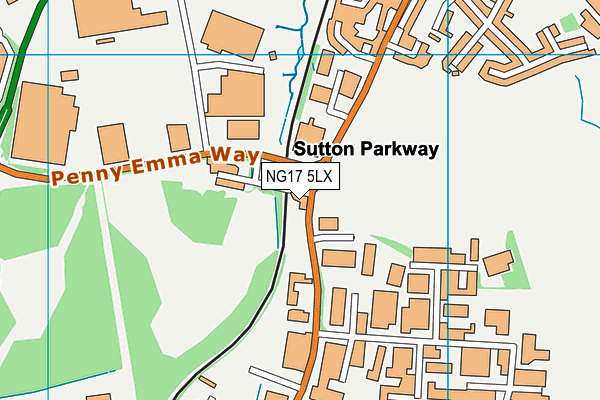 NG17 5LX map - OS VectorMap District (Ordnance Survey)