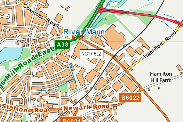 NG17 5LZ map - OS VectorMap District (Ordnance Survey)