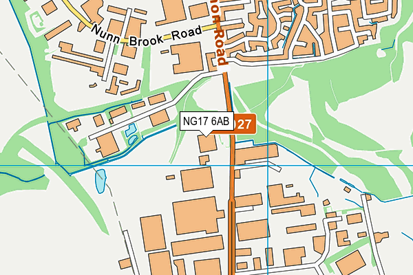 NG17 6AB map - OS VectorMap District (Ordnance Survey)
