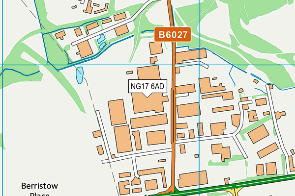 NG17 6AD map - OS VectorMap District (Ordnance Survey)