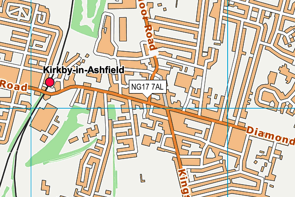 NG17 7AL map - OS VectorMap District (Ordnance Survey)