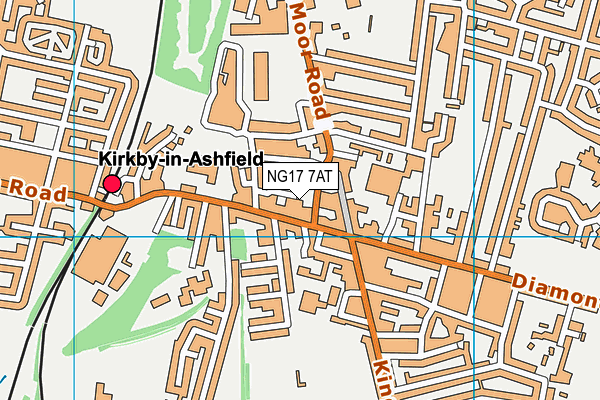 NG17 7AT map - OS VectorMap District (Ordnance Survey)