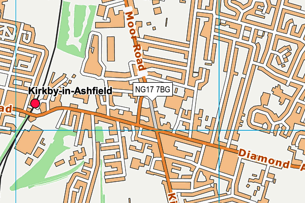 NG17 7BG map - OS VectorMap District (Ordnance Survey)