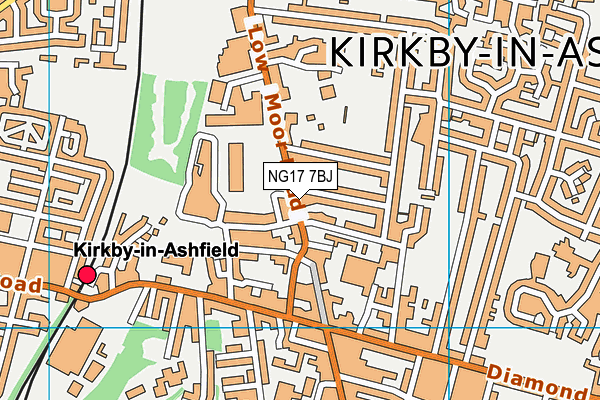 NG17 7BJ map - OS VectorMap District (Ordnance Survey)