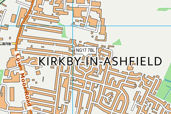 NG17 7BL map - OS VectorMap District (Ordnance Survey)