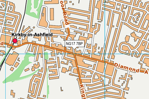 NG17 7BP map - OS VectorMap District (Ordnance Survey)