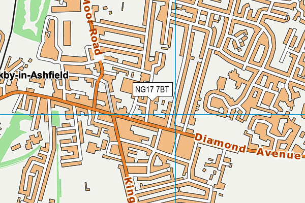 NG17 7BT map - OS VectorMap District (Ordnance Survey)