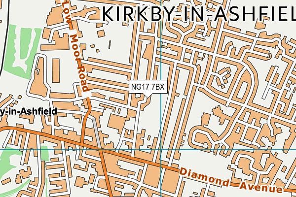 NG17 7BX map - OS VectorMap District (Ordnance Survey)