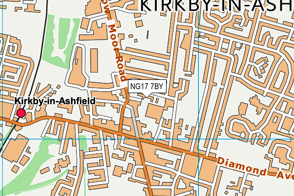 NG17 7BY map - OS VectorMap District (Ordnance Survey)