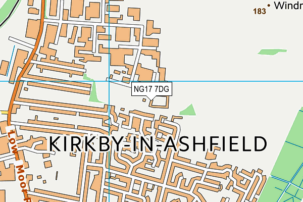 NG17 7DG map - OS VectorMap District (Ordnance Survey)