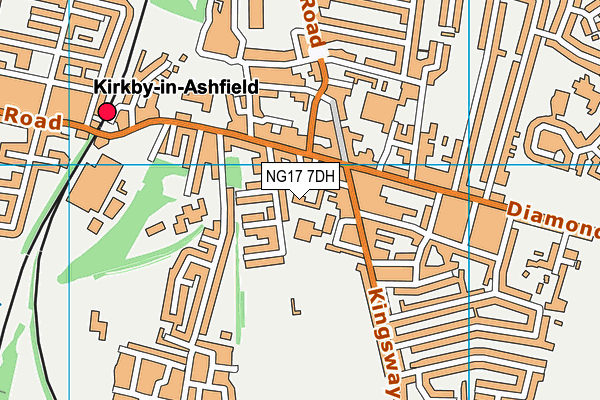 Kirkby College map (NG17 7DH) - OS VectorMap District (Ordnance Survey)