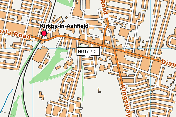 NG17 7DL map - OS VectorMap District (Ordnance Survey)