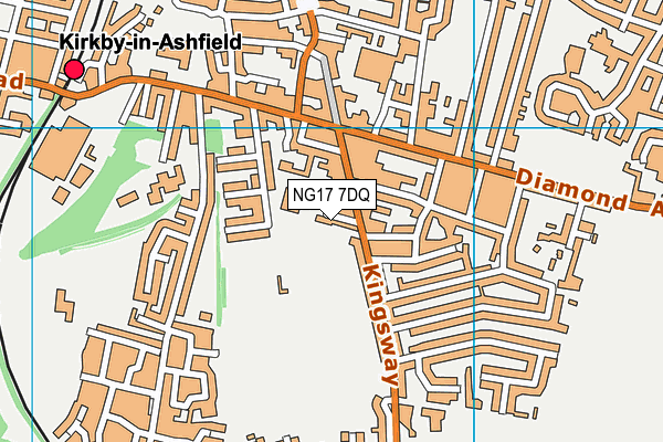 NG17 7DQ map - OS VectorMap District (Ordnance Survey)