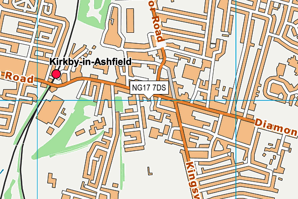 NG17 7DS map - OS VectorMap District (Ordnance Survey)