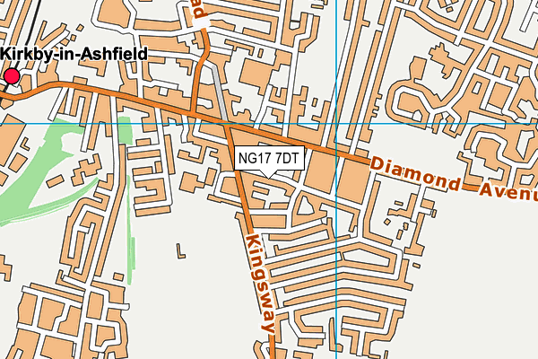 NG17 7DT map - OS VectorMap District (Ordnance Survey)