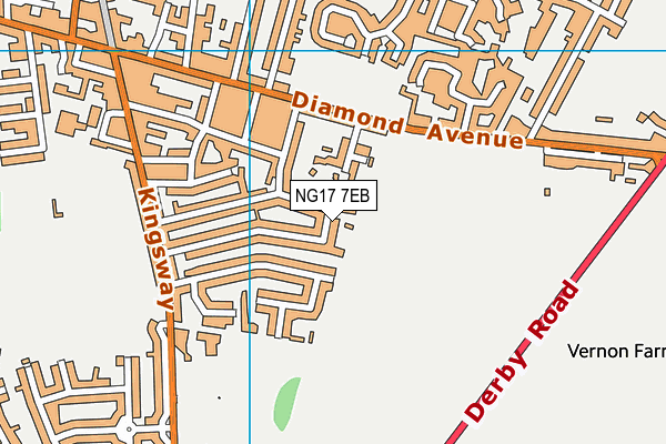 NG17 7EB map - OS VectorMap District (Ordnance Survey)
