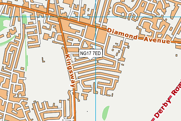 NG17 7ED map - OS VectorMap District (Ordnance Survey)