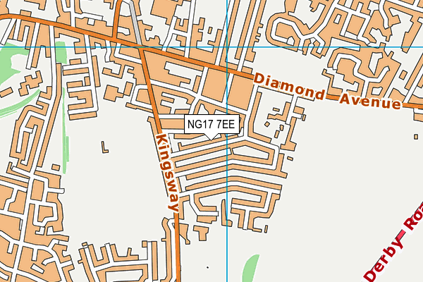 NG17 7EE map - OS VectorMap District (Ordnance Survey)
