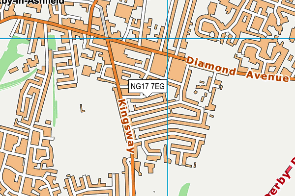 NG17 7EG map - OS VectorMap District (Ordnance Survey)